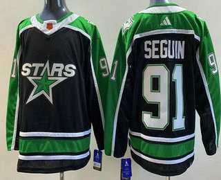 Men%27s Dallas Stars #91 Tyler Seguin Black 2022 Reverse Retro Authentic Jersey->edmonton oilers->NHL Jersey